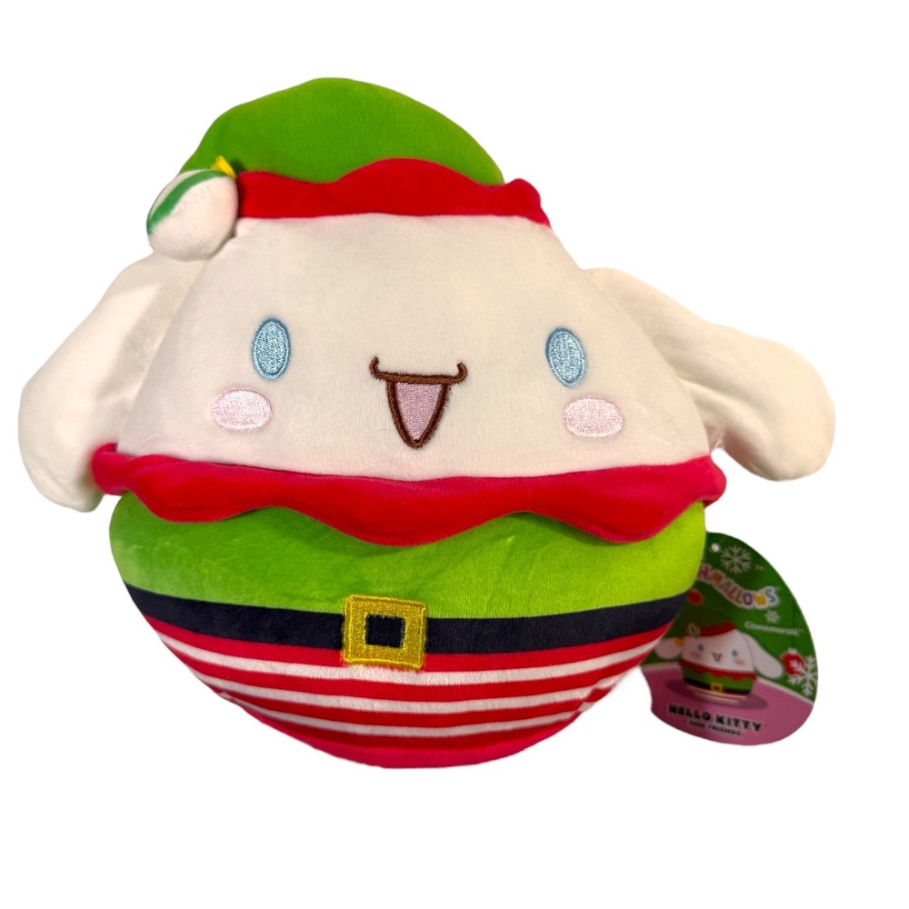 Squishmallows Cinnamoroll Elf Plush Toy Hello Kitty & Friends Holiday Christmas